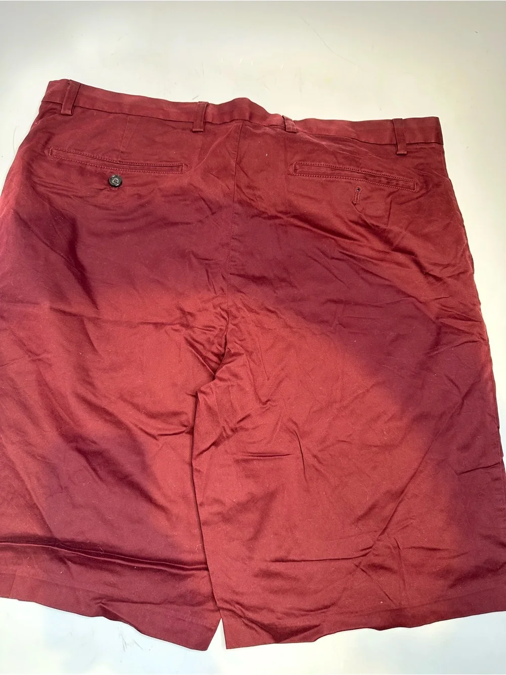 Banana Republic Men's Burgundy Flat-Front Cotton Shorts